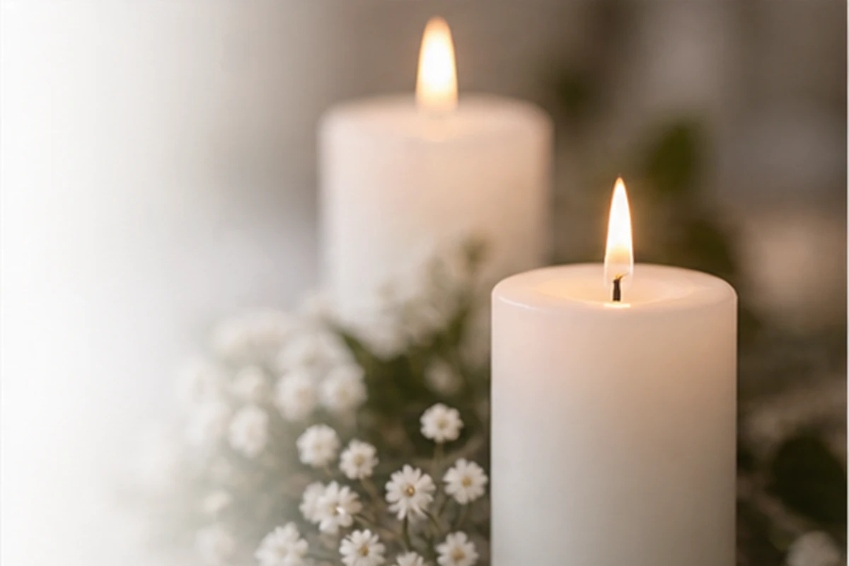 Urne und Blume für die Abschiedszeremonie