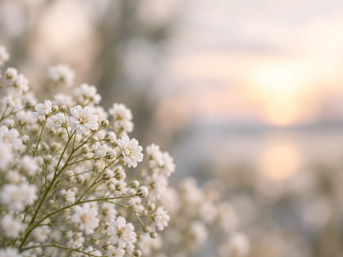 Zarte weiße Blumen als Zeichen der Fürsorge